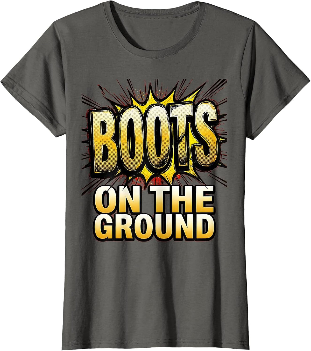 Women's Boots on the Ground Cowgirl Western Design T-Shirt - Asphalt Grey
