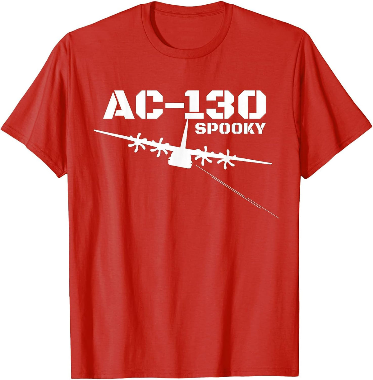 AC-130 Spooky Gunship Military Airplane Spooky C130 T-Shirt - Red
