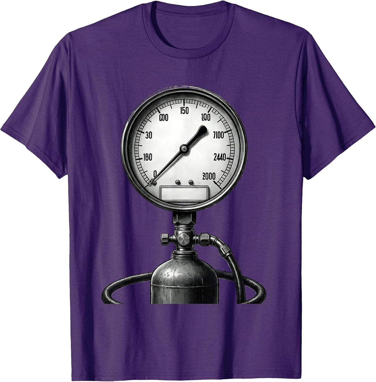 Manifold Gauge Body HVAC Technician Charging Humor T-Shirt - Purple