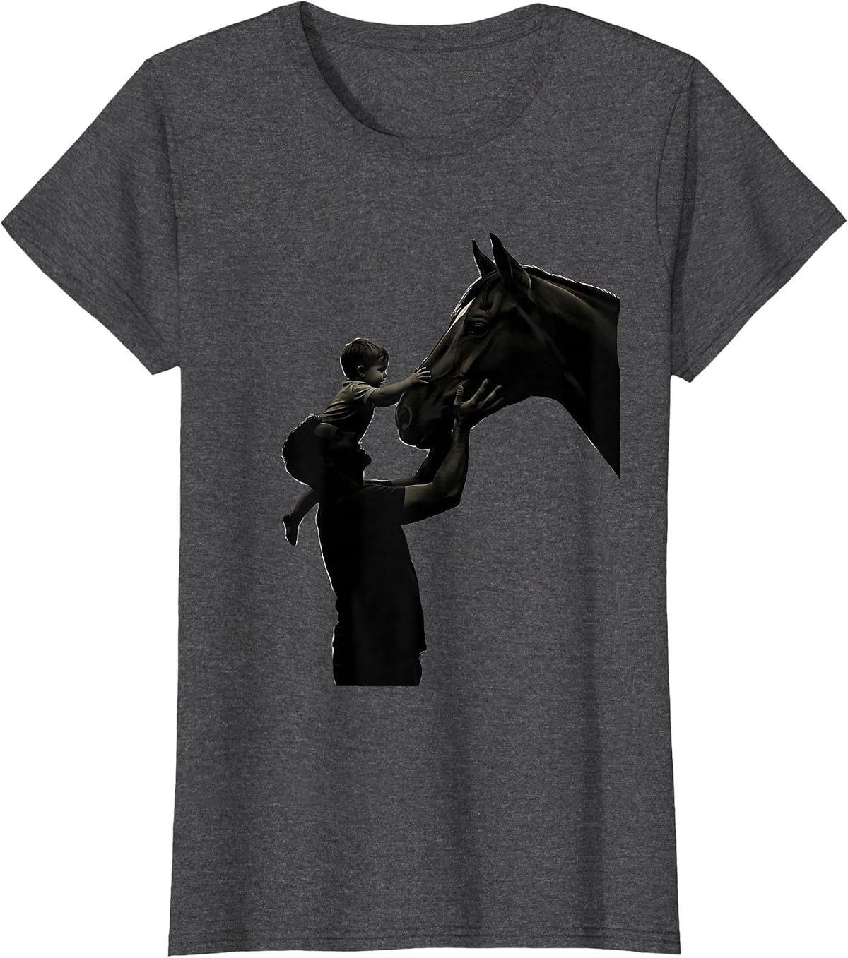Women's Girl Dad Horse Lover Daughter Father Bond T-Shirt - Dark Heather Grey