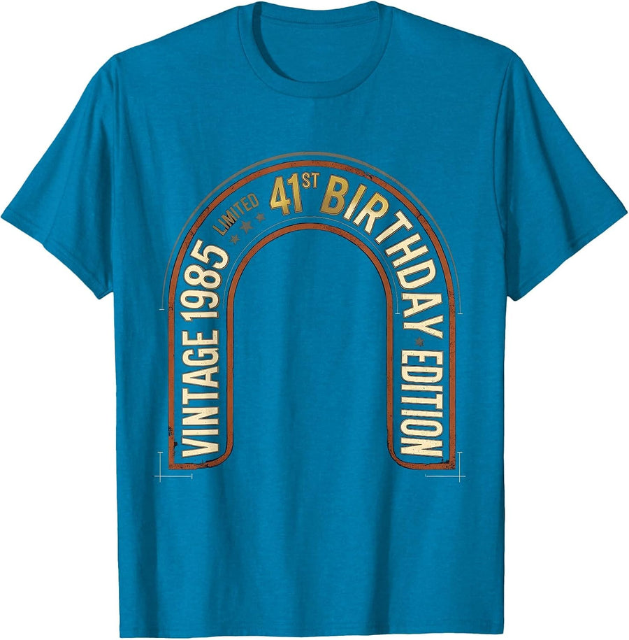 Vintage 1985 Limited Edition 41st Birthday Gift T-Shirt - Sapphire Blue