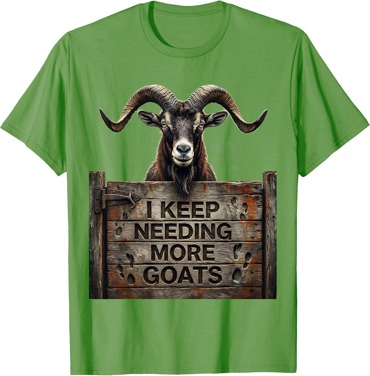 Men's I Keep Needing More Goats Distressed Funny Goat Lover Farmer T-Shirt - Grass Green