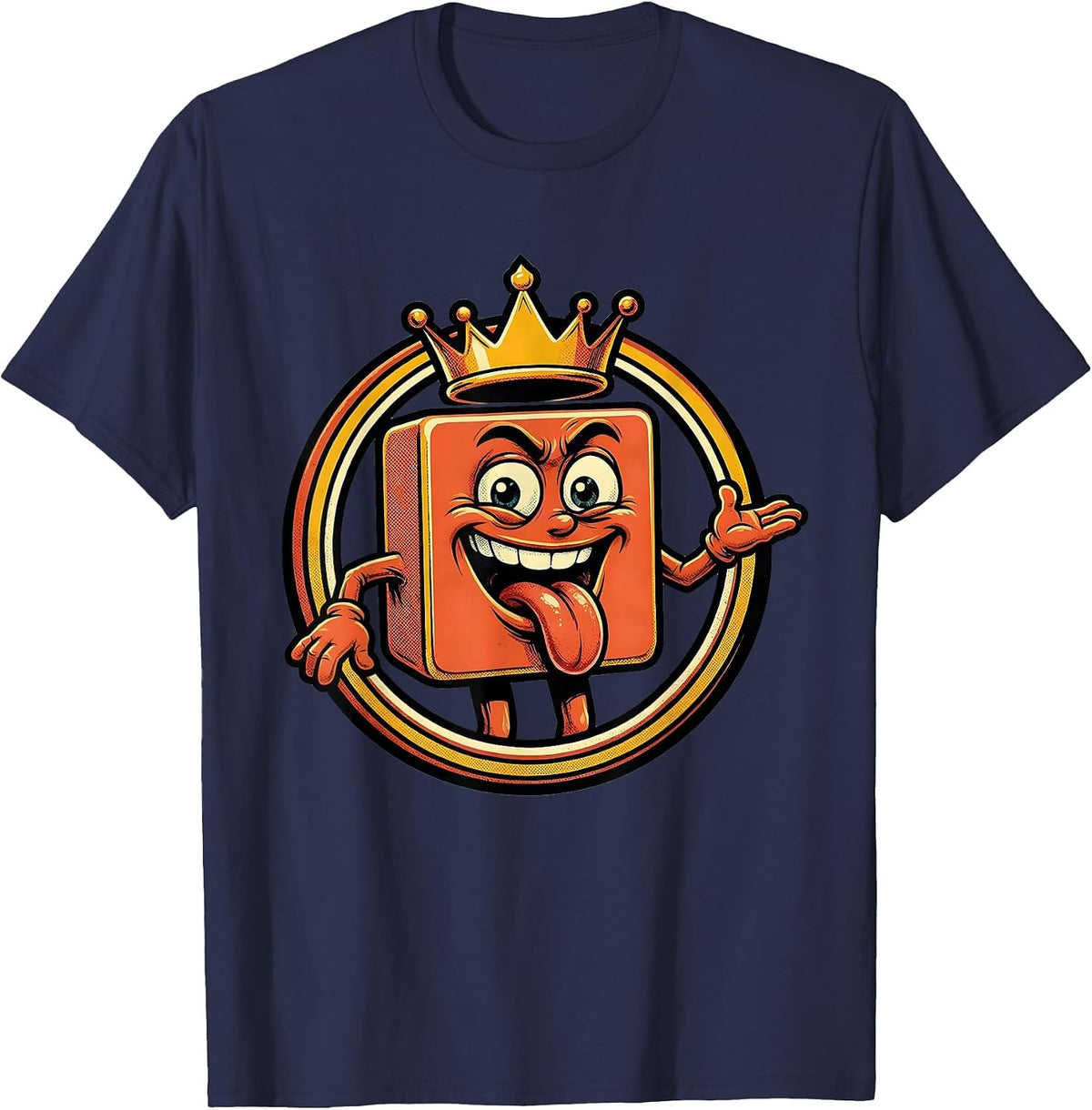 Periodic Table Lick Dare Funny Science Graphic T-Shirt - Navy Blue
