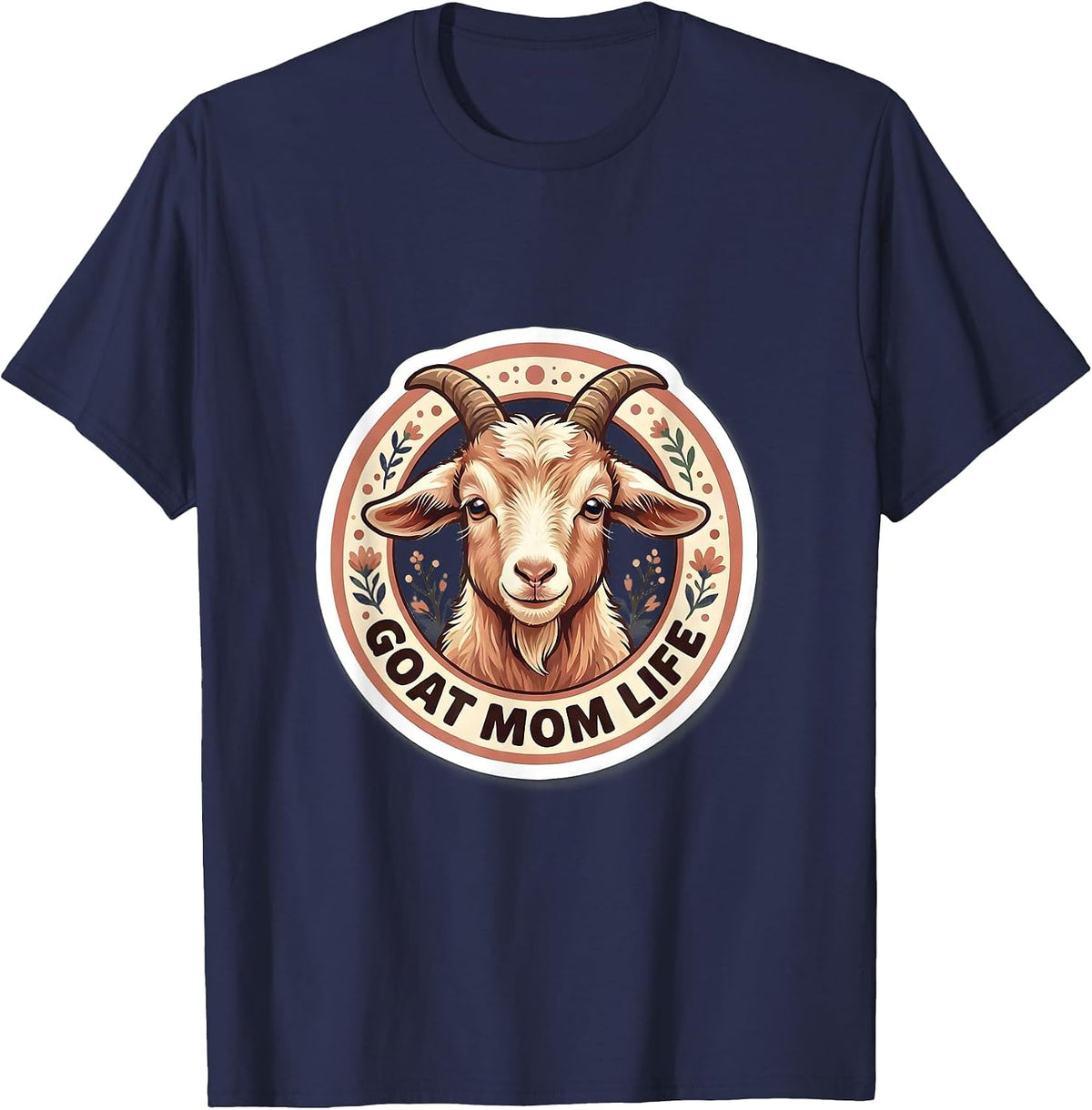 Goat Mom Life Funny Goat Lover Design T-Shirt - Navy Blue