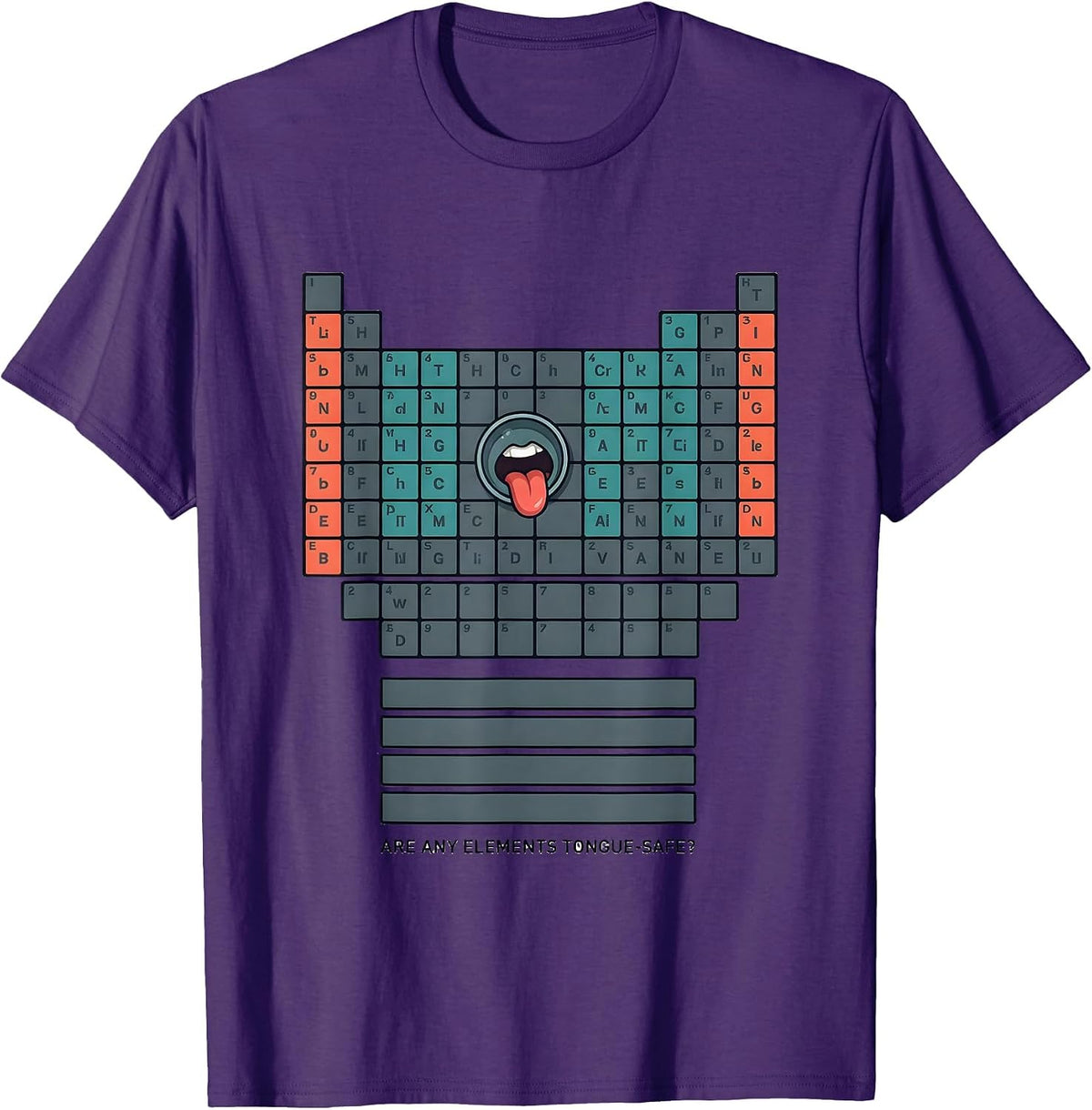 Men's Are Any Elements Tongue-Safe? Funny Periodic Table Science T-Shirt - Purple