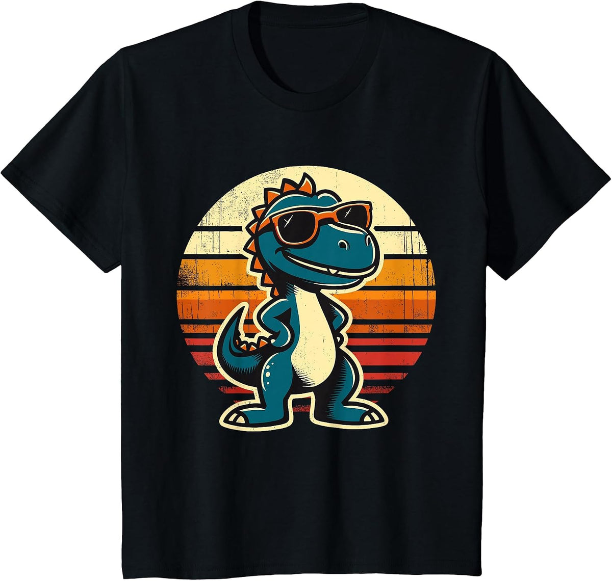 Dinosaur T-Rex Retro Funny Dinosaur T-Shirt - Black