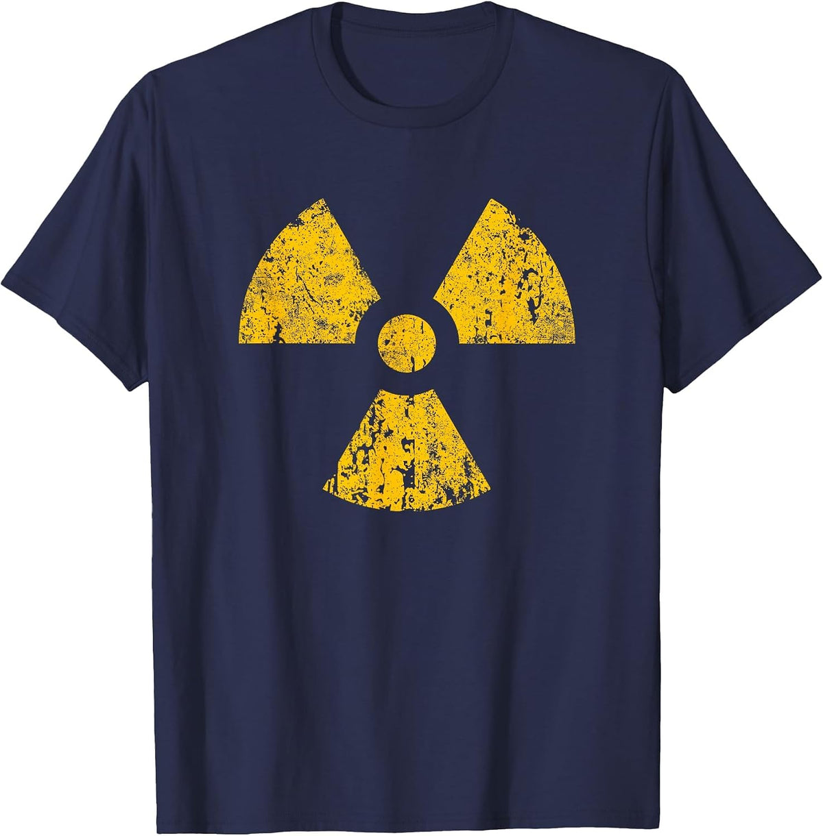 Radioactive Symbol Vintage Funny Halloween T-Shirt - Navy Blue