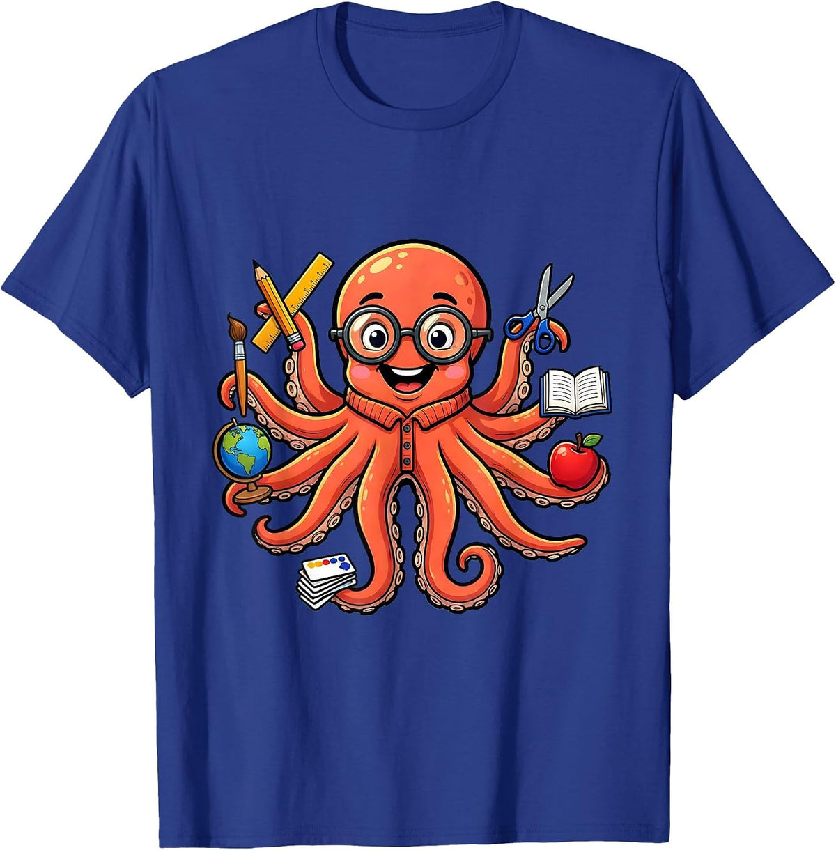 Men's Sped Teacher Eight Arms Holding Supplies Gift T-Shirt - Royal Blue