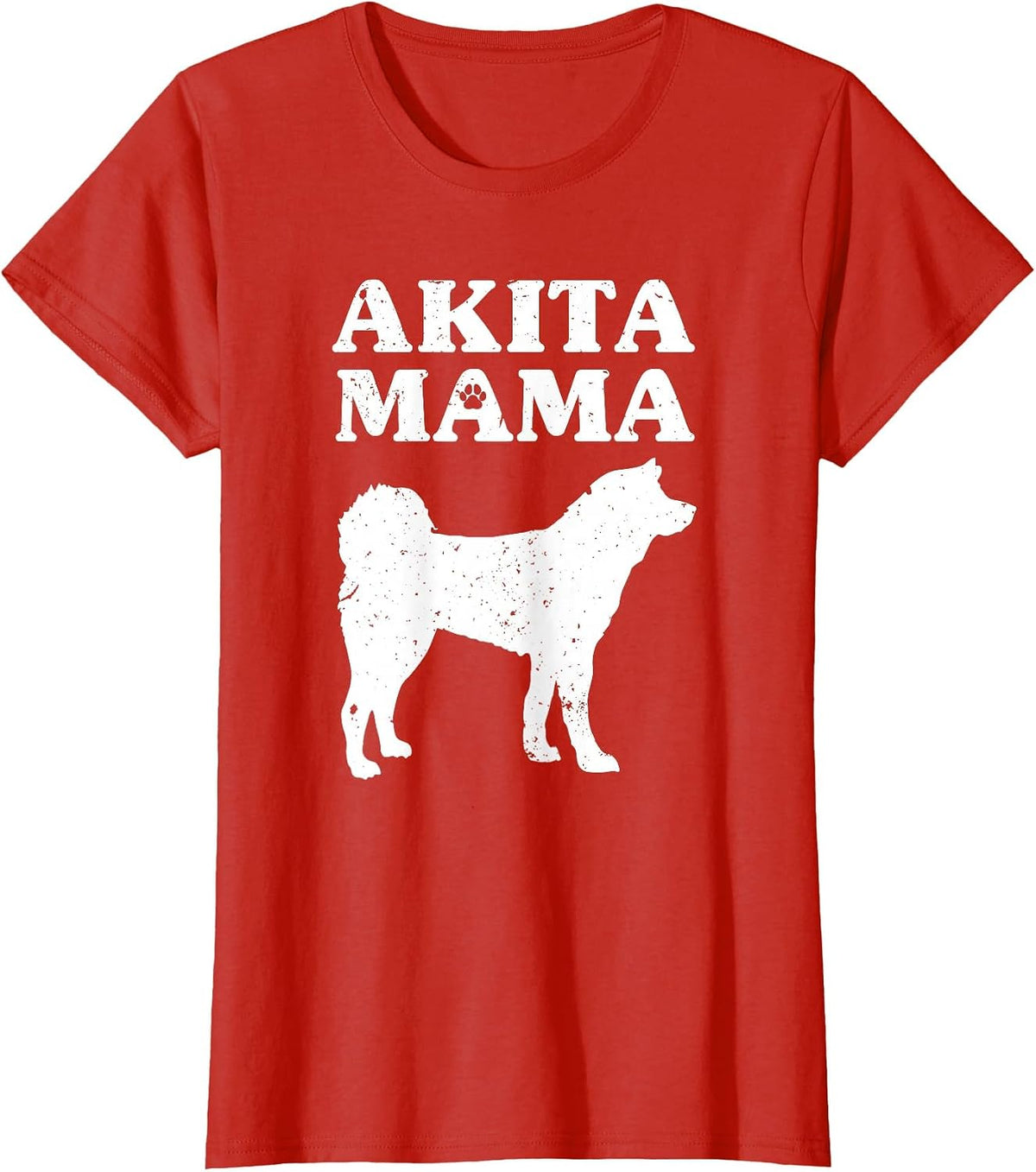 Funny Akita Inu Design Women Mothers Akita Lover Pet Dog Mom T-Shirt - Red