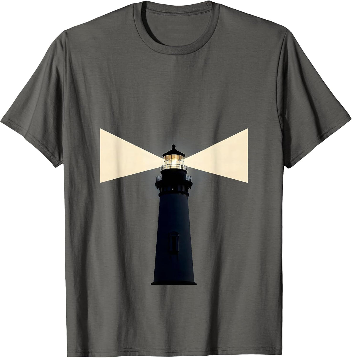 Lighthouse Book Beam Light Reading Teacher Gift T-Shirt - Asphalt Grey
