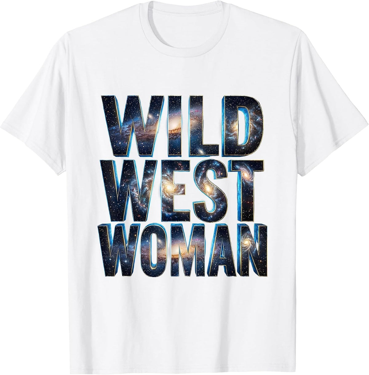 Men's Wild West Woman Western Graphic Design T-Shirt - White