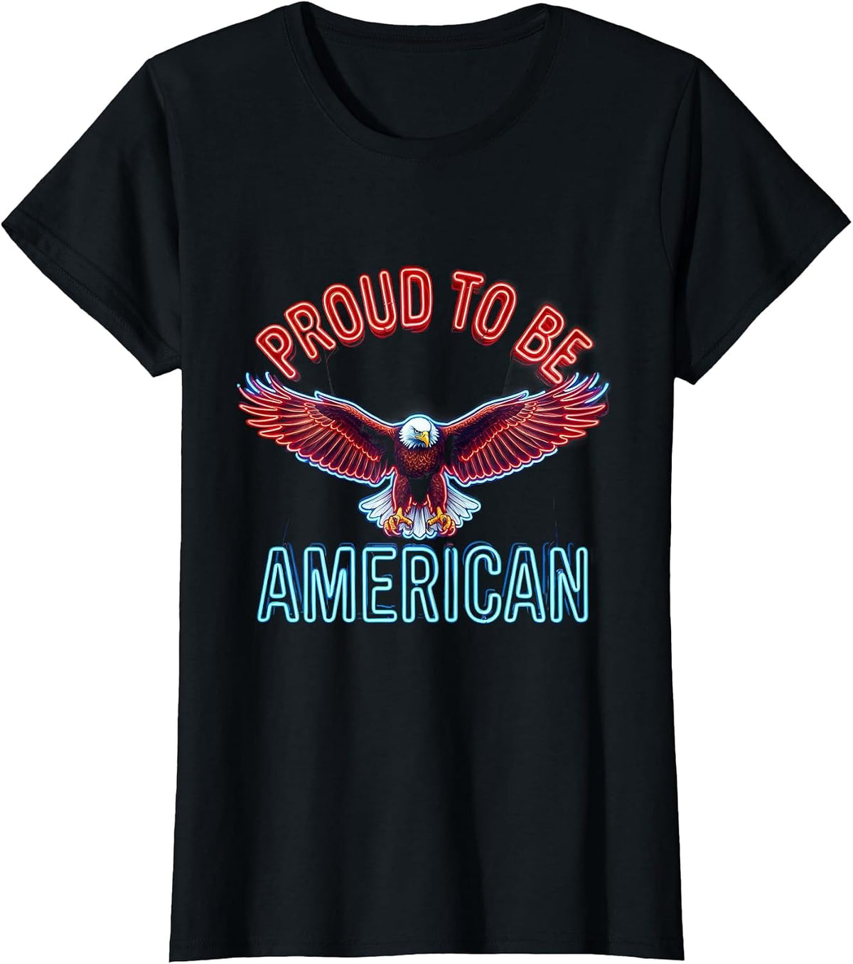 Proud to Be American Patriotic Pride Design T-Shirt - Black