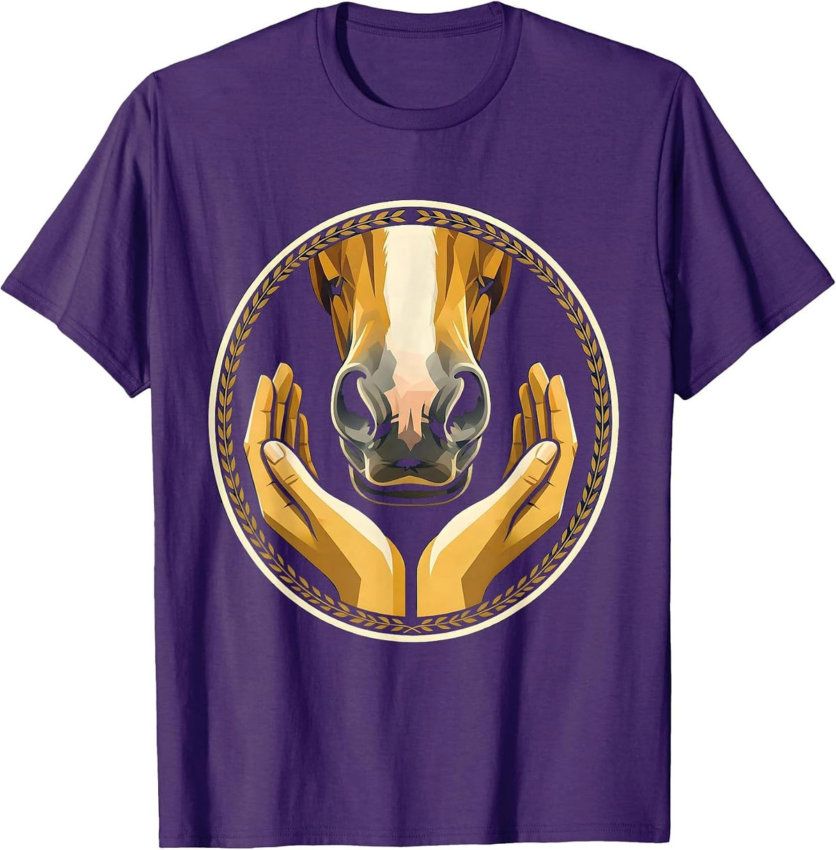 Men's Gentle Touch Horse Muzzle Illustration T-Shirt - Purple