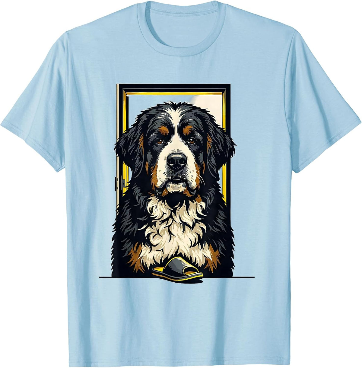 Men's Sheepadoodle Stencil Graphic Dog Lover Humor T-Shirt - Baby Blue