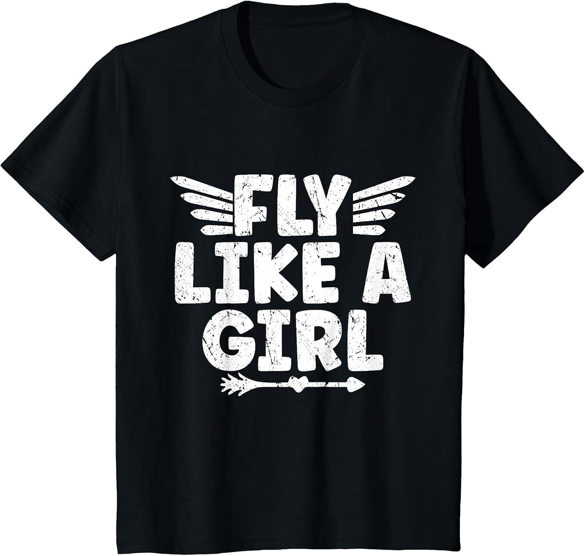 Fly Like A Girl Pilot Aircraft Airline T-Shirt - Black