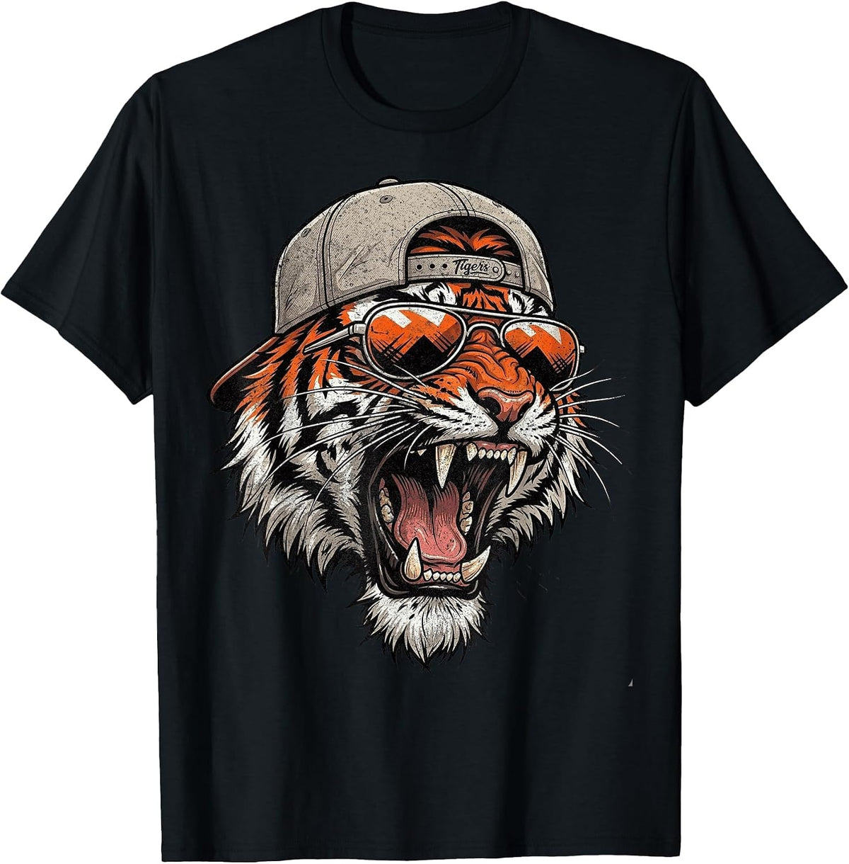 Tiger Retro Vintage T-Shirt - Black
