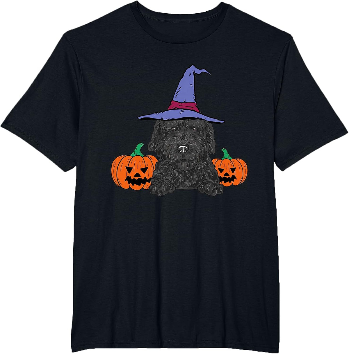 Black Goldendoodle Halloween Doodle Dog T-Shirt - Black