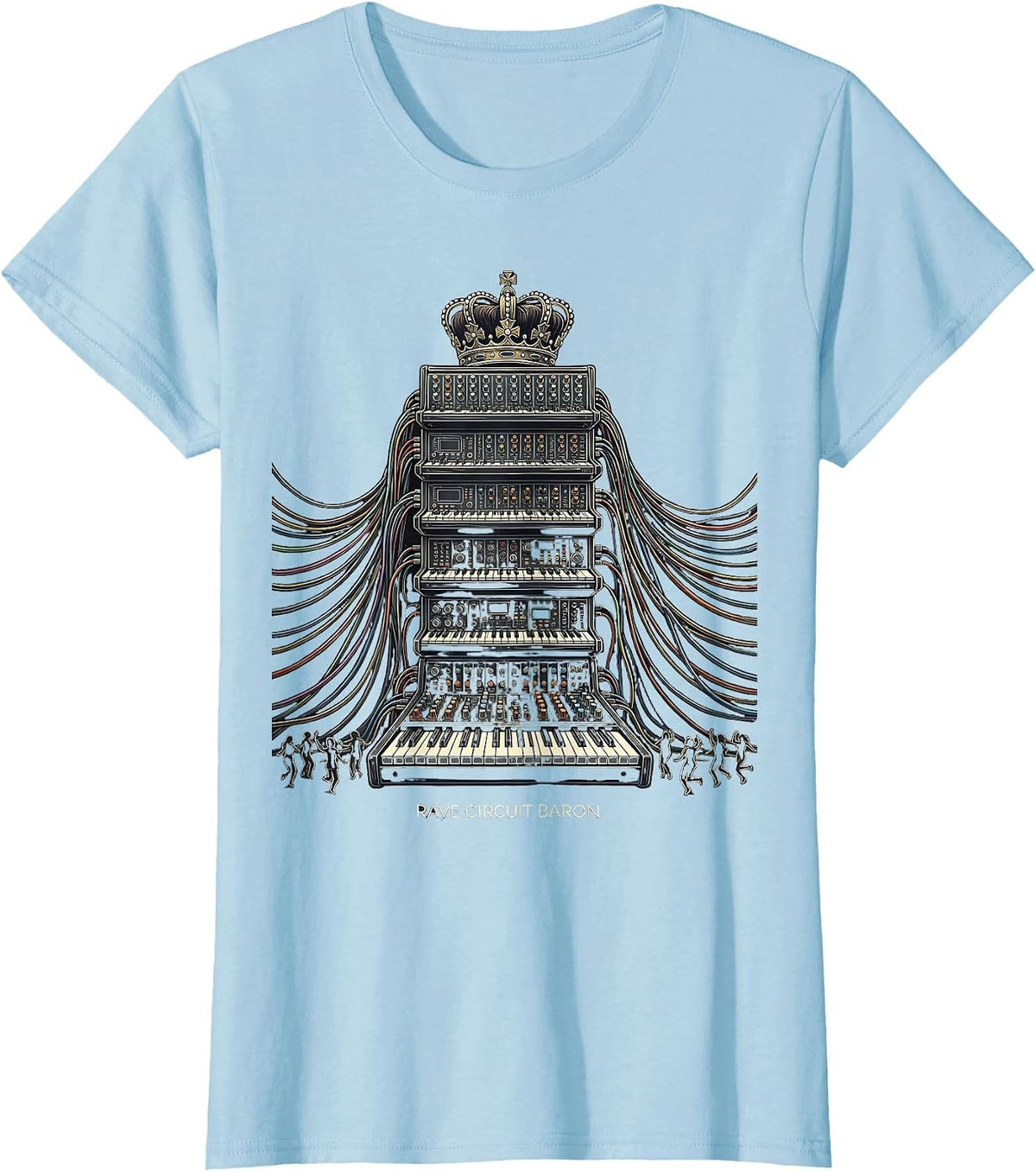 Rave Circuit Baron Funny EDM Ghost Trippy Music Lover T-Shirt - Baby Blue