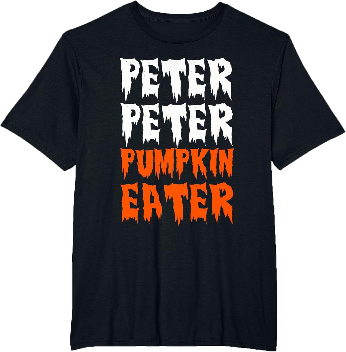 Peter Pumpkin Costume Eater for Couples Matching Halloween T-Shirt - Black