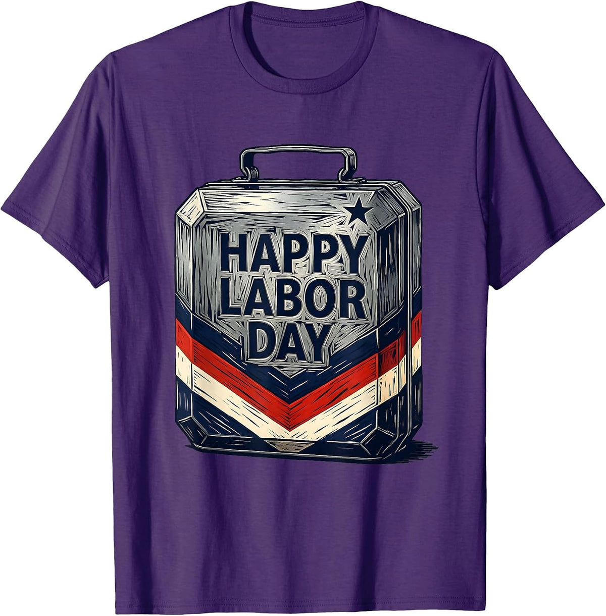 Men's Happy Labor Day Patriotic Union Pride Worker Solidarity T-Shirt - Purple