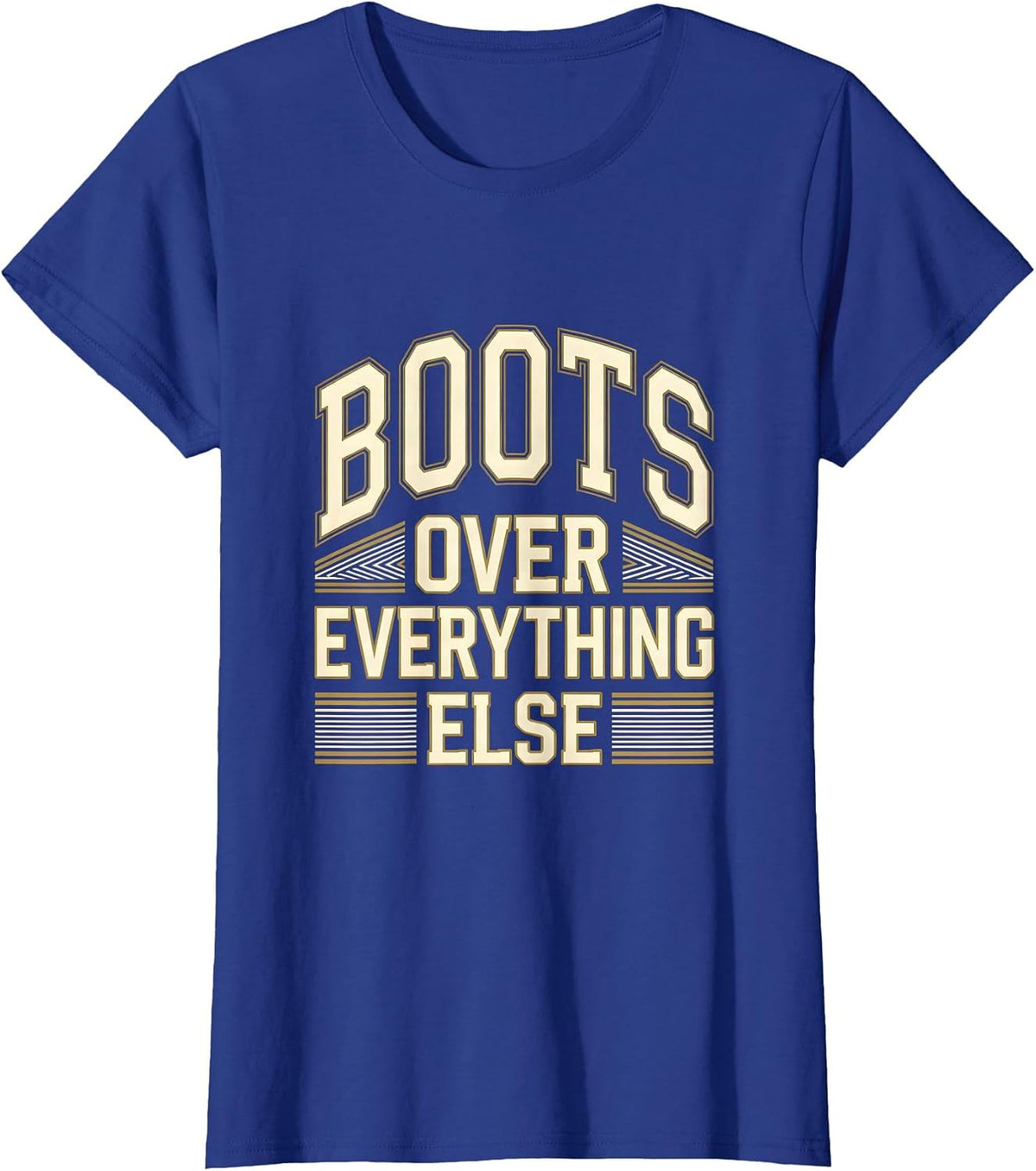 Women's Boots Over Everything Western Design T-Shirt - Royal Blue