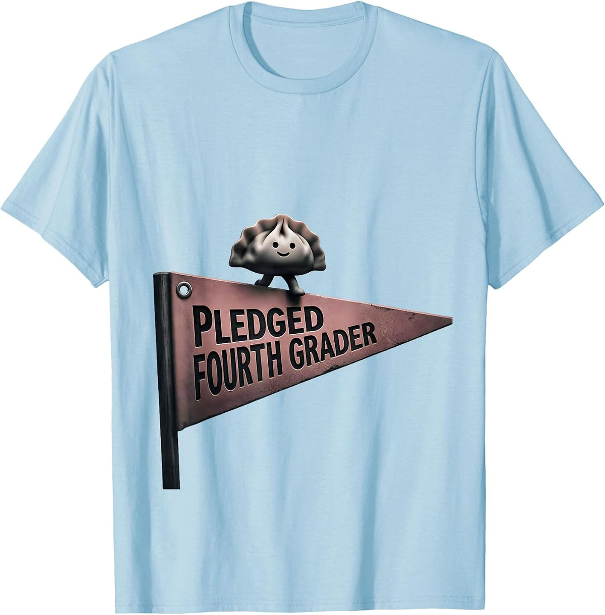 Men's Pledged Fourth Grader Kawaii Dumpling Girl Back to School T-Shirt - Baby Blue