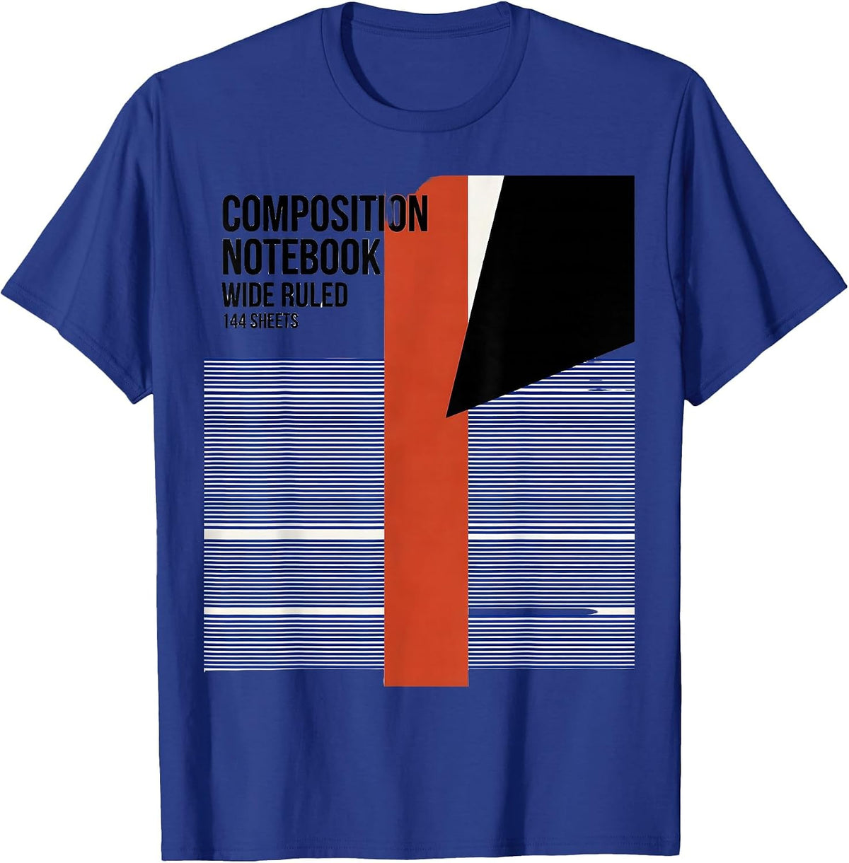 Composition Notebook Wide Ruled 144 Sheets Teacher T-Shirt - Royal Blue