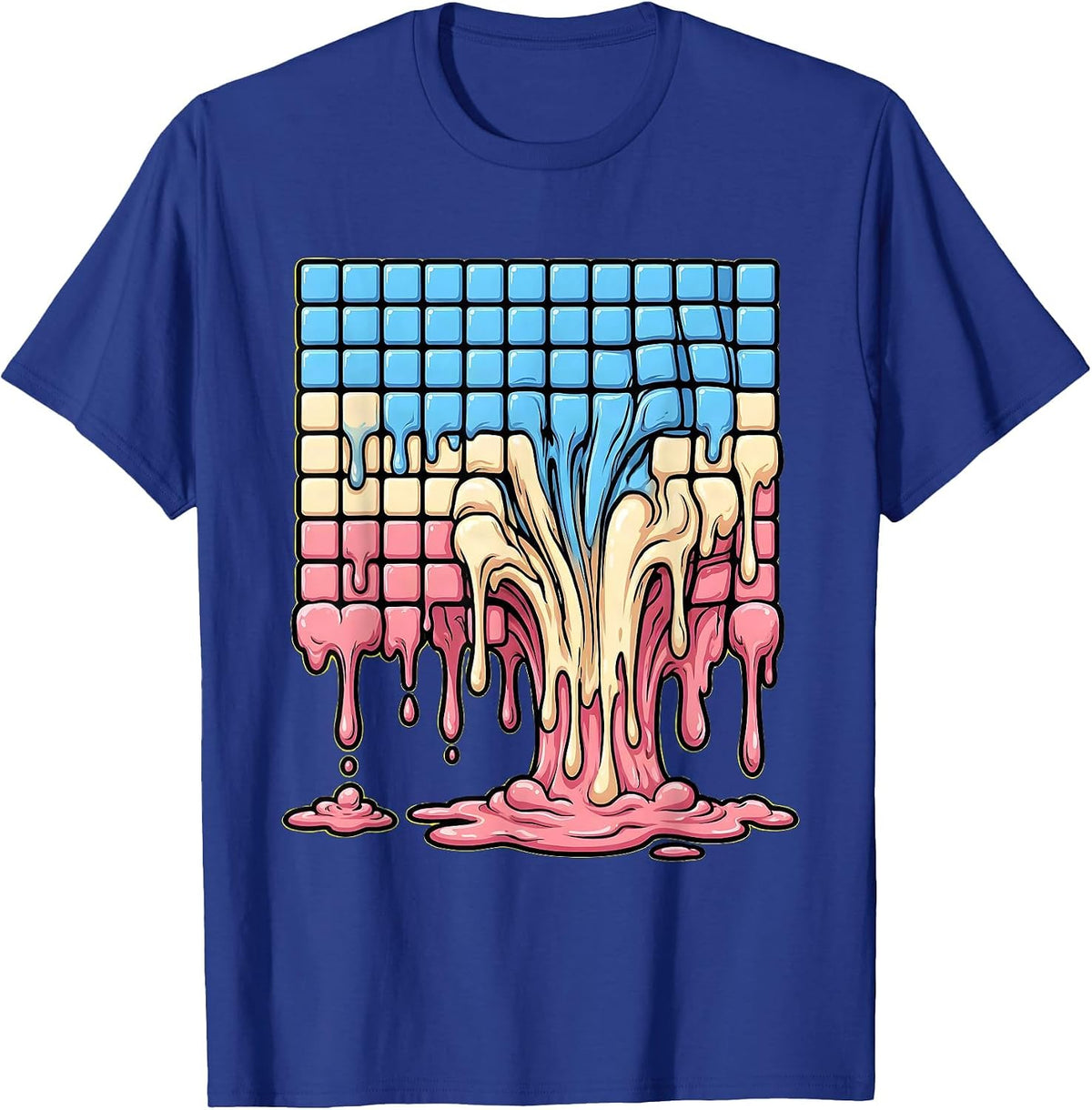Men's Melting Periodic Table Ice Cream Science Design T-Shirt - Royal Blue