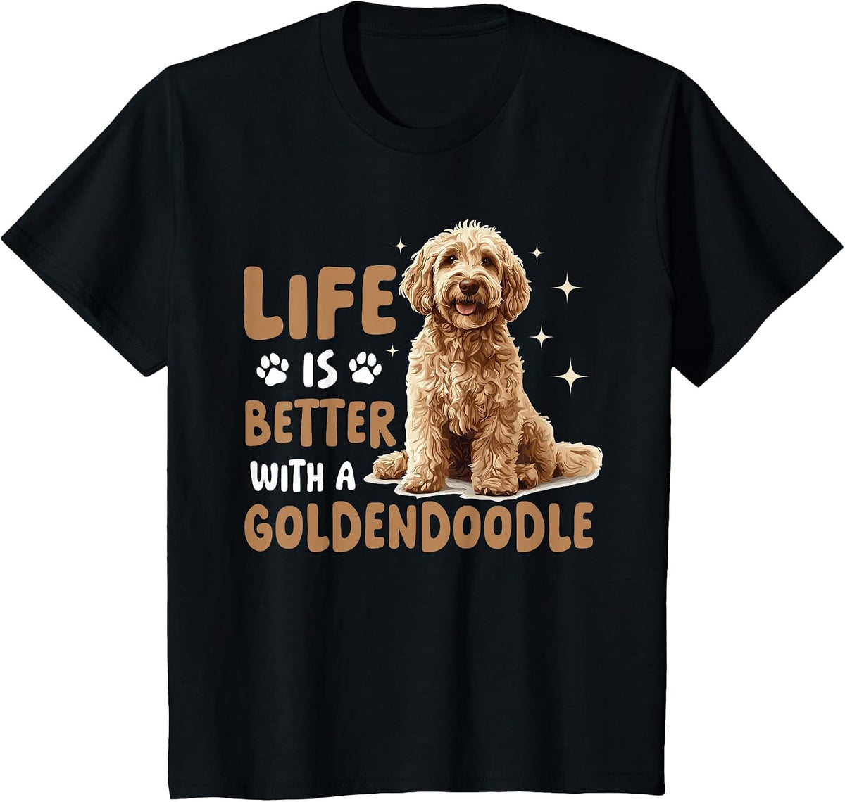 Goldendoodle Dog Breed Life is Better with a Goldendoodle T-Shirt - Black