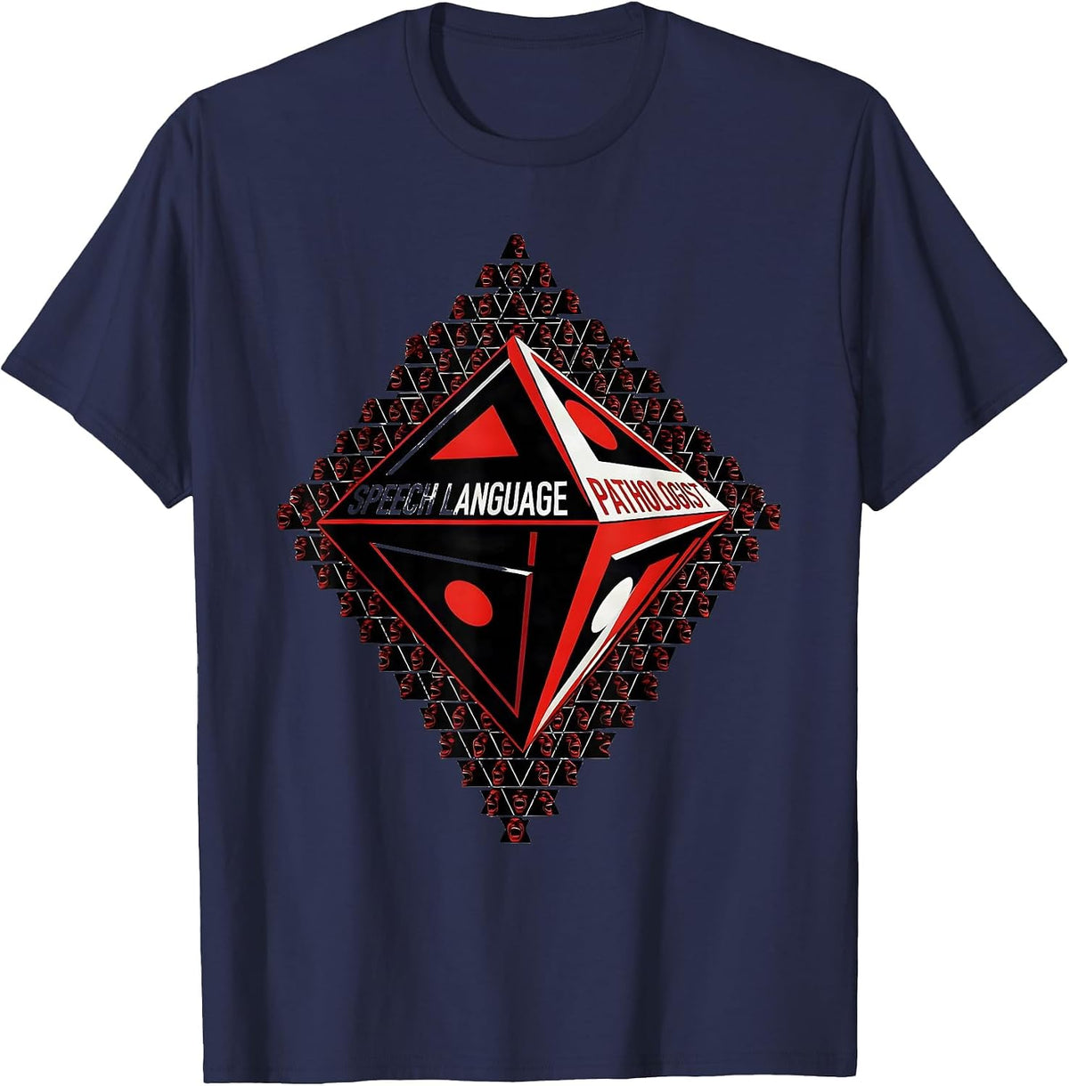 Speech Language Pathologist Retro Modernist SLP Professional T-Shirt - Navy Blue