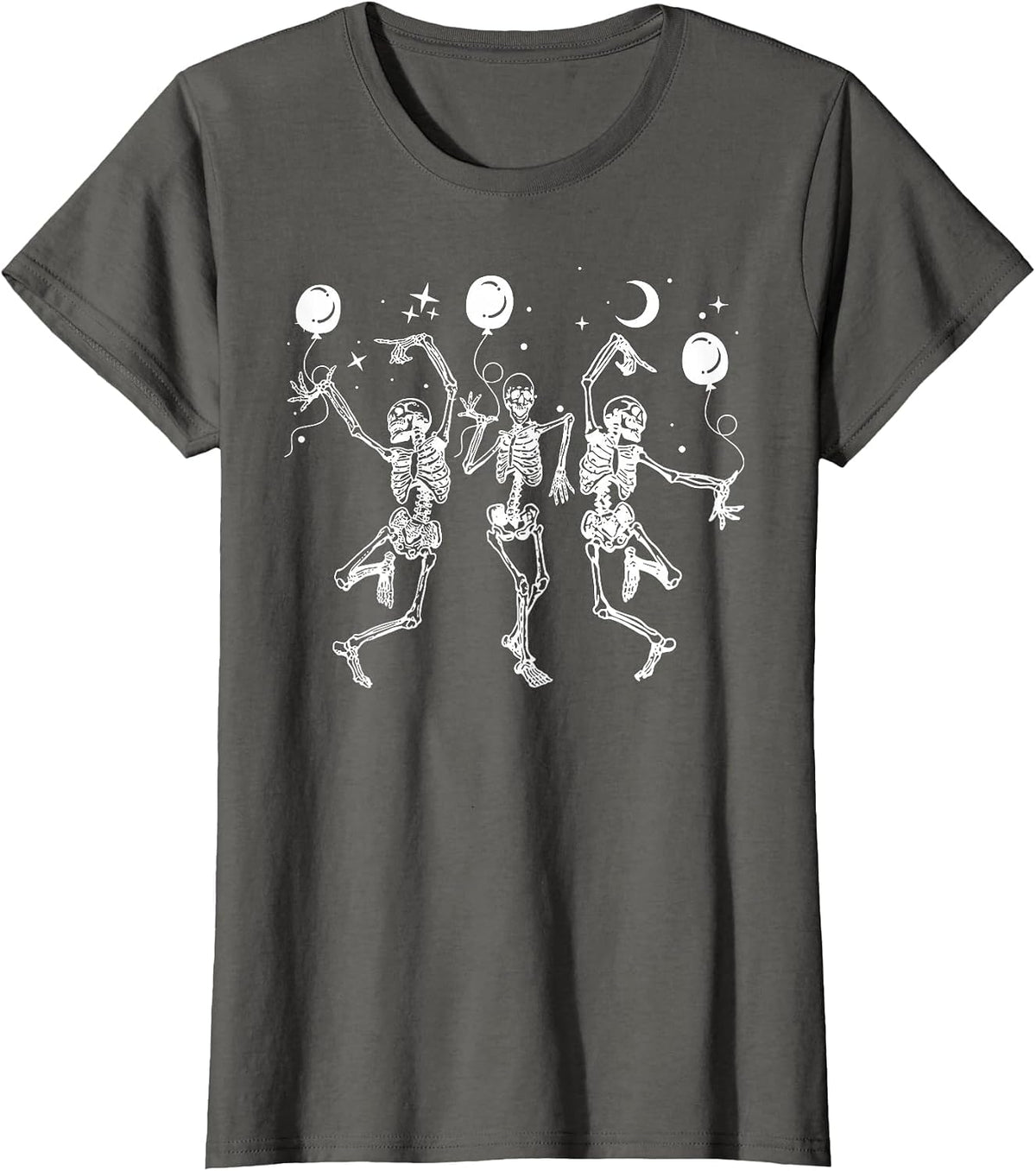 Skeleton Dancing Spooky Season Halloween Trick Or Treat T-Shirt - Asphalt Grey
