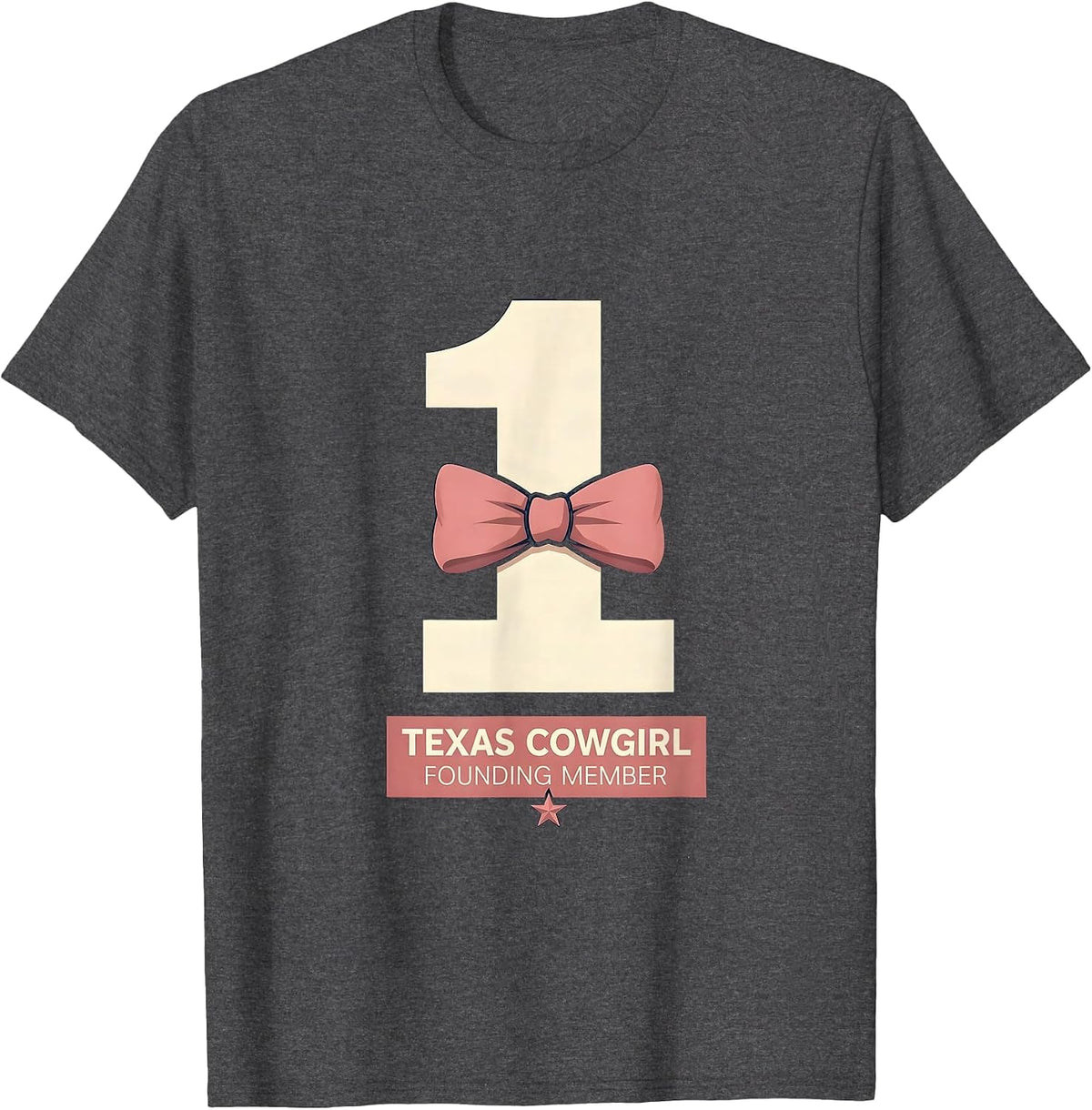 Men's Texas Cowgirl Founding Member Western Cowgirl Pride T-Shirt - Dark Heather Grey