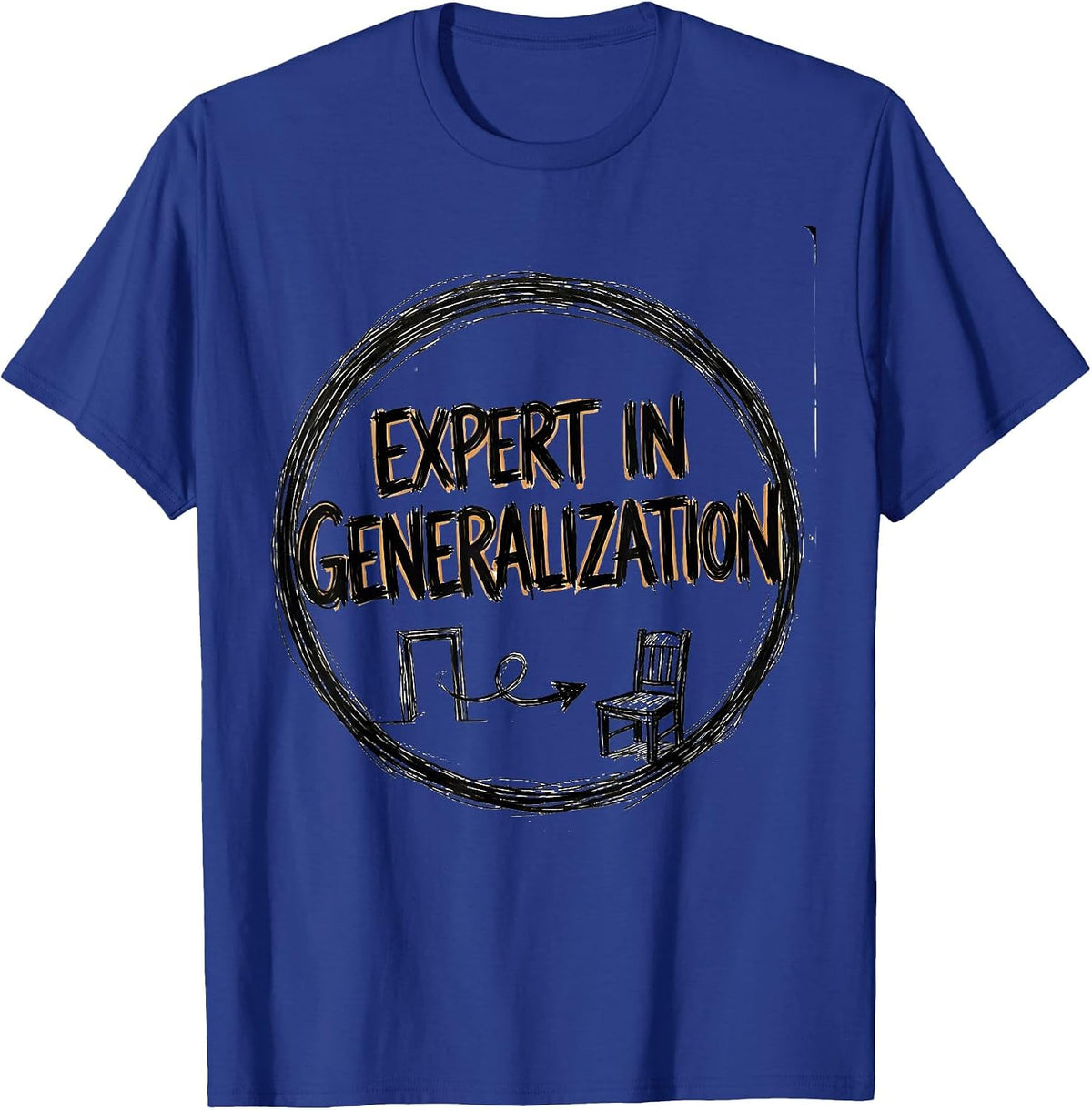 Expert In Generalization Hand-Sketched SLP Speech Therapist T-Shirt - Royal Blue