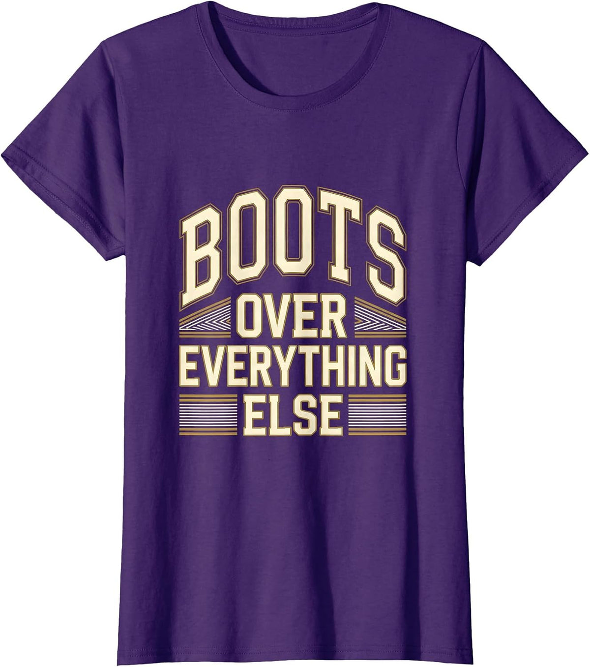 Women's Boots Over Everything Western Design T-Shirt - Purple
