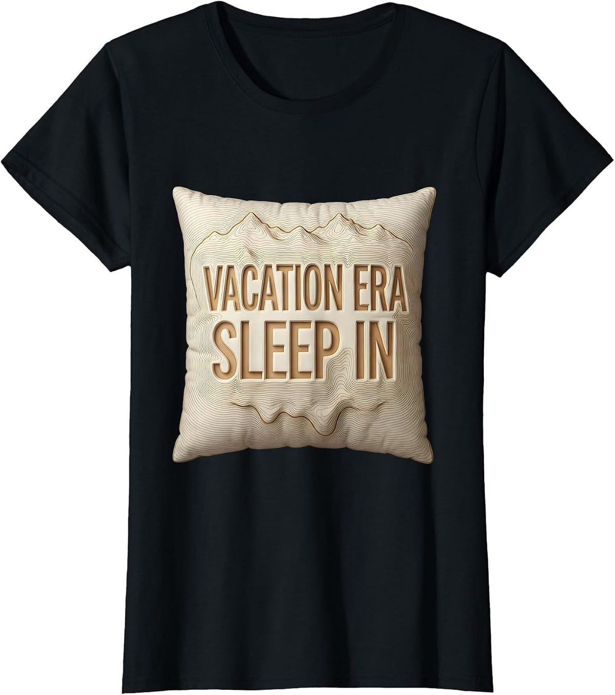 Vacation Era Sleep In Labor Day Celebration Design T-Shirt - Black