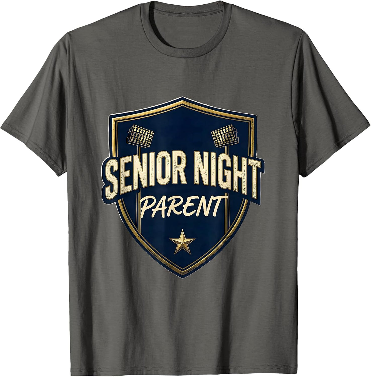 Senior Night Parent Emblem Senior Mom Last Home Game T-Shirt - Asphalt Grey