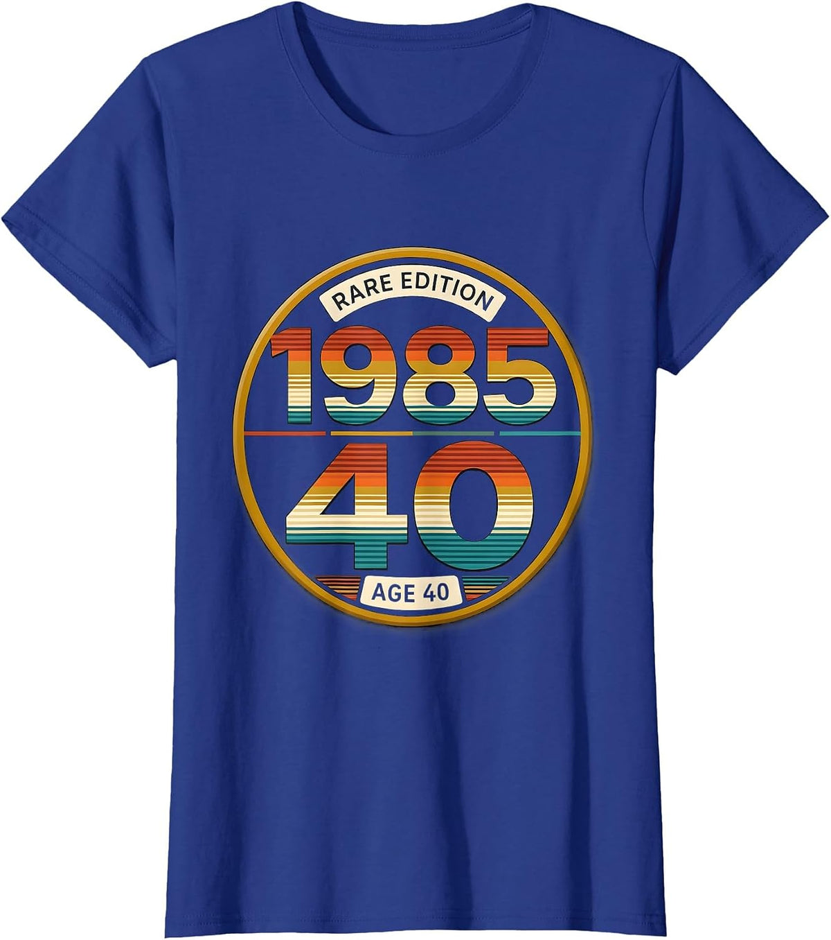 Women's Rare Edition 1985 Age 40 Vintage Birthday Milestone T-Shirt - Royal Blue