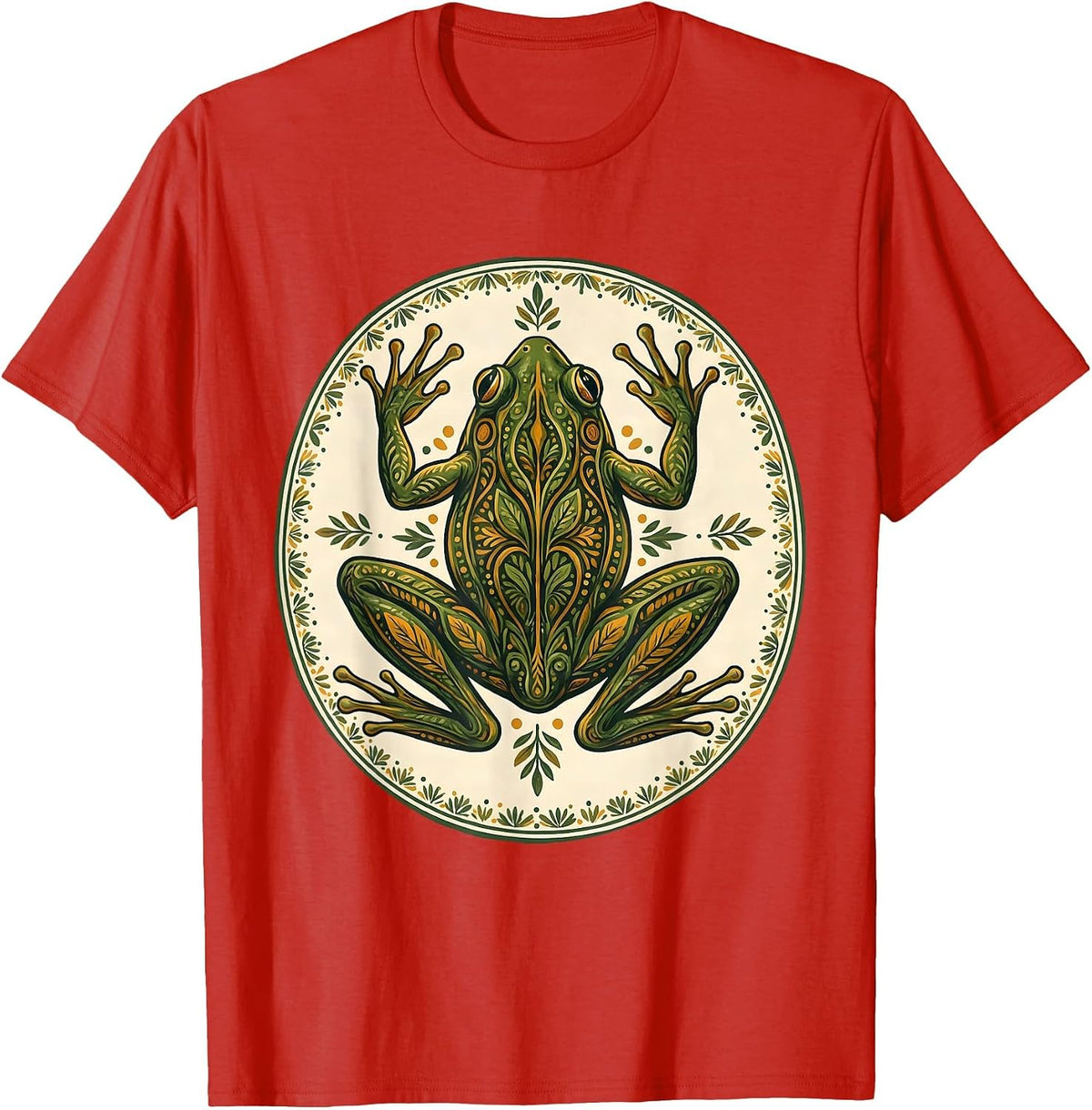 Men's Frog Dissection Tray Science Illustration T-Shirt - Red