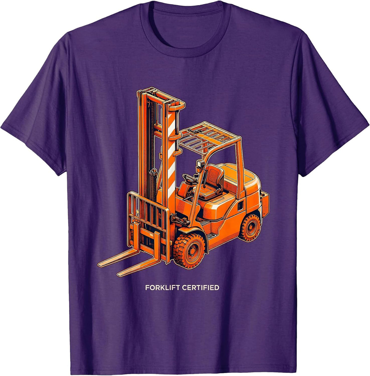 Forklift Certified Funny Construction Worker Occupational T-Shirt - Purple