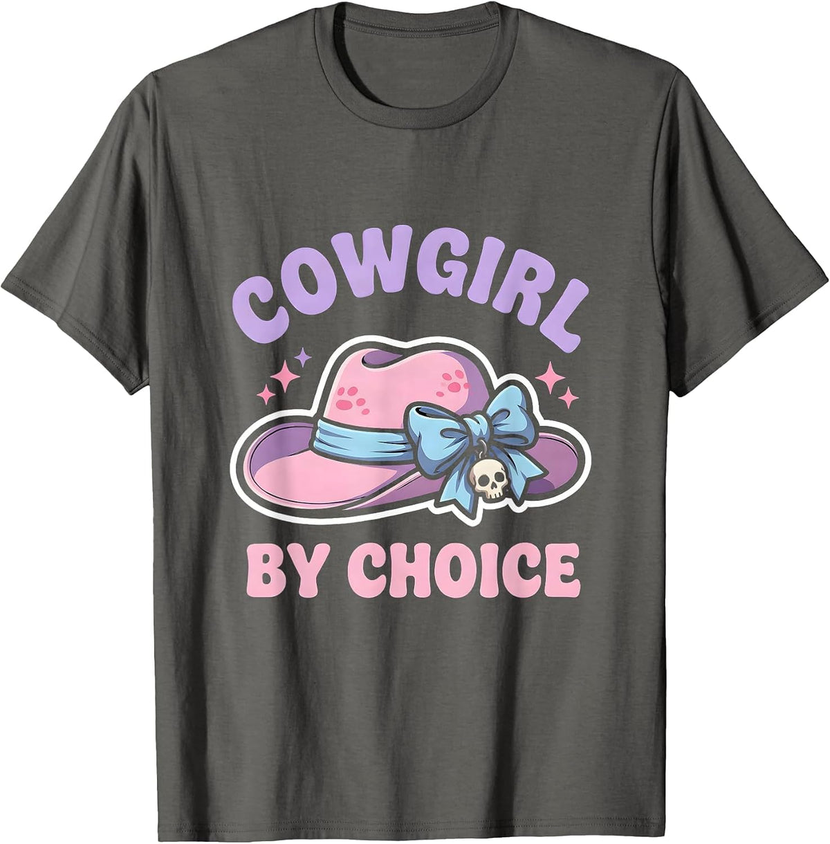 Men's Cowgirl By Choice Western Girls Design T-Shirt - Asphalt Grey