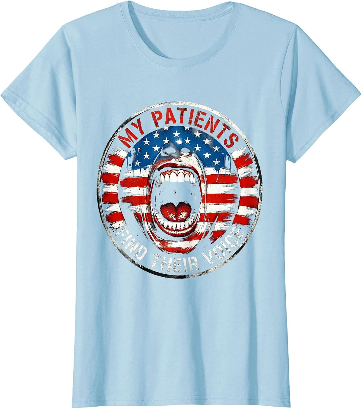 My Patients Find Their Voice Speech Therapy Design T-Shirt - Baby Blue