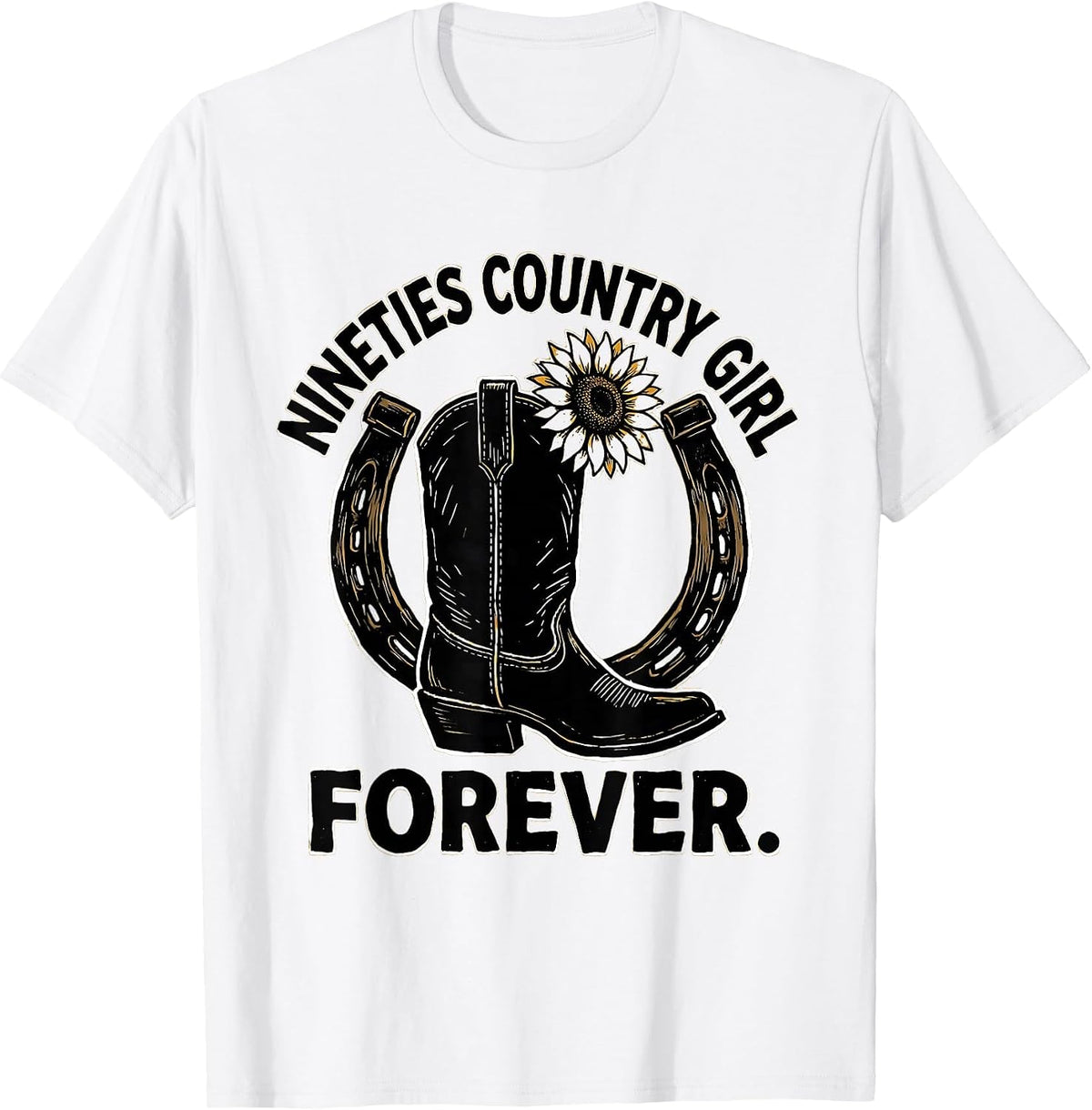 Men's Nineties Country Girl Forever Retro Design T-Shirt - White