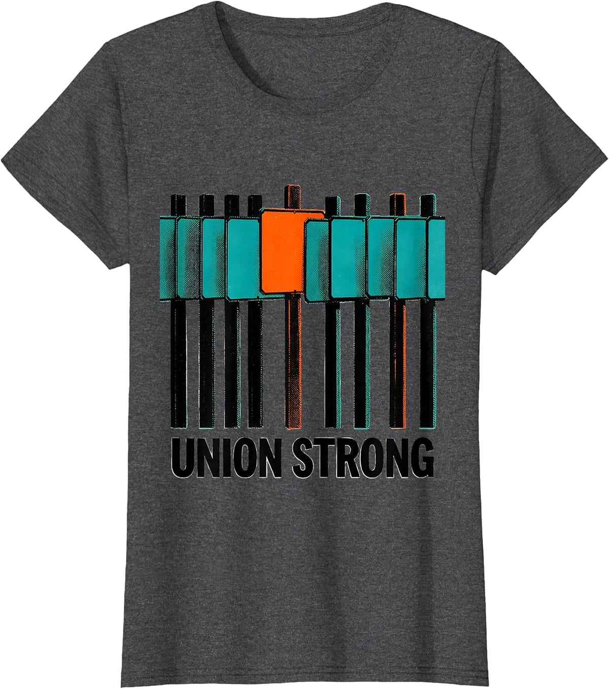Women's Union Strong Labor Day Skilled Union Worker T-Shirt - Dark Heather Grey