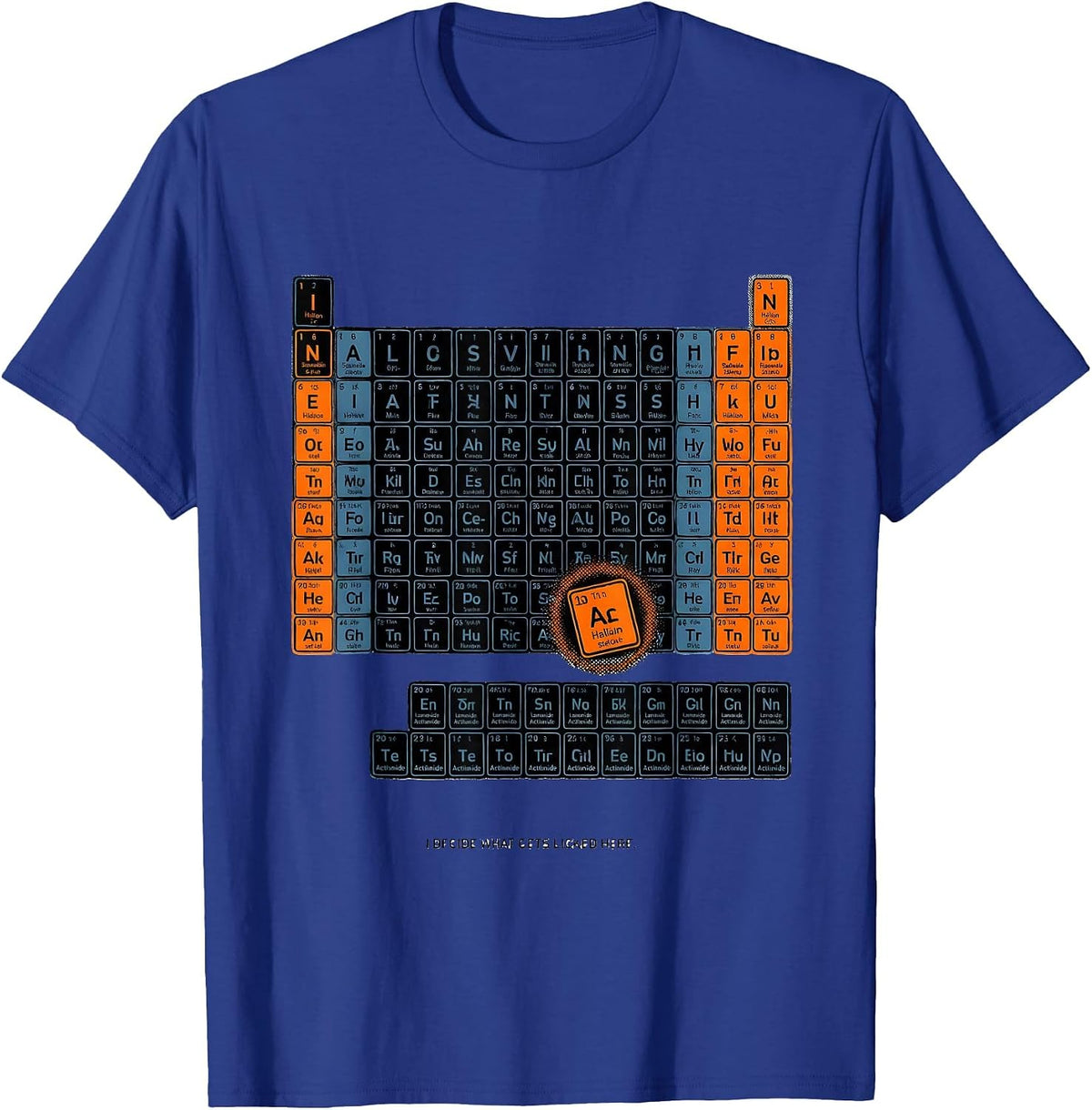 Men's I Decide What Gets Licked Here Funny Periodic Table T-Shirt - Royal Blue