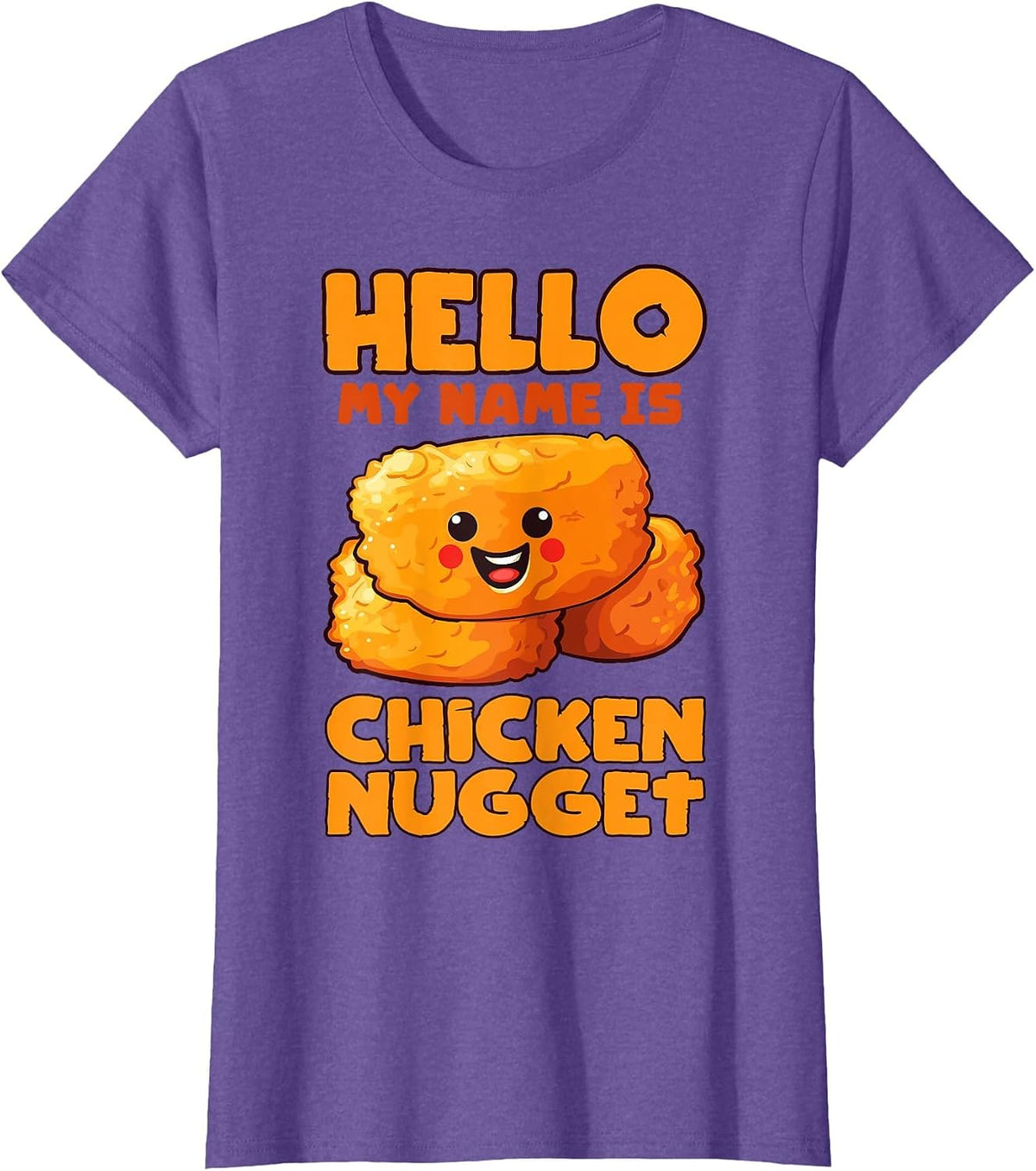 Hello My Name is Chicken Nugget Costume Kids Chicken Nugget T-Shirt - Purple Heather