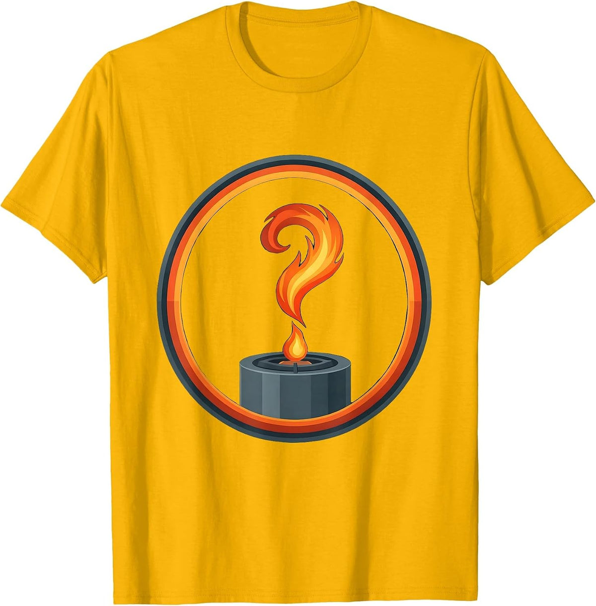 Curious Science Bunsen Burner Question Mark T-Shirt - Golden Yellow