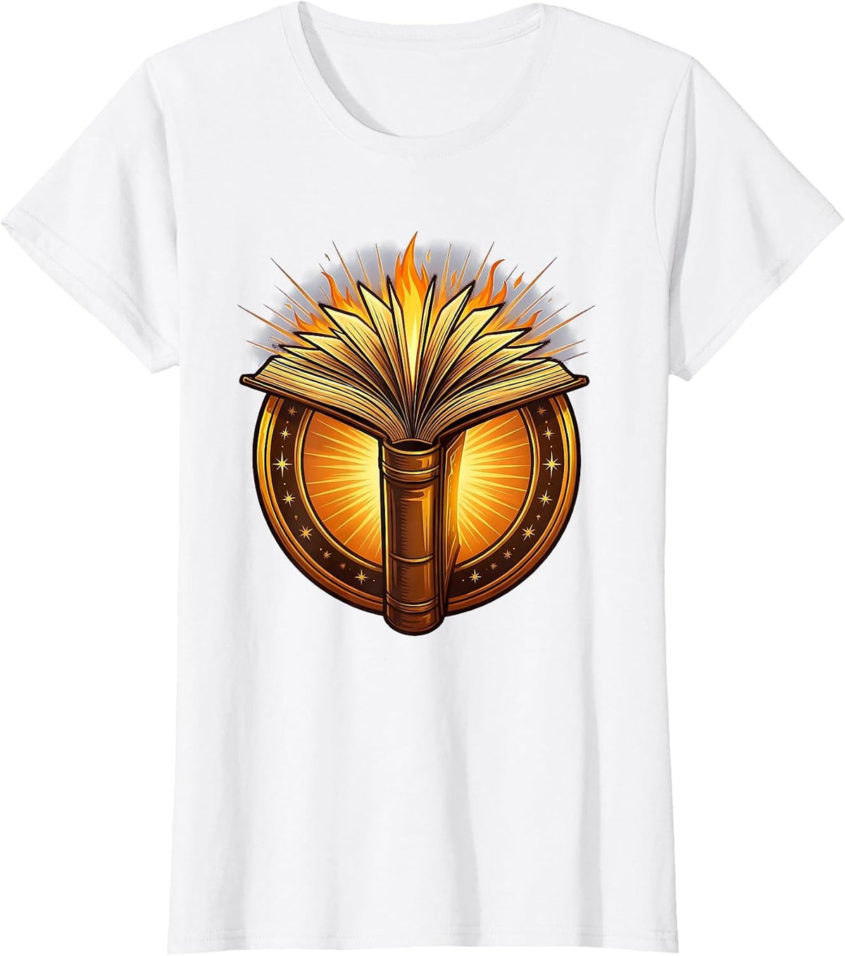 Reading Teacher Glowing Book Lantern Illustration T-Shirt - White