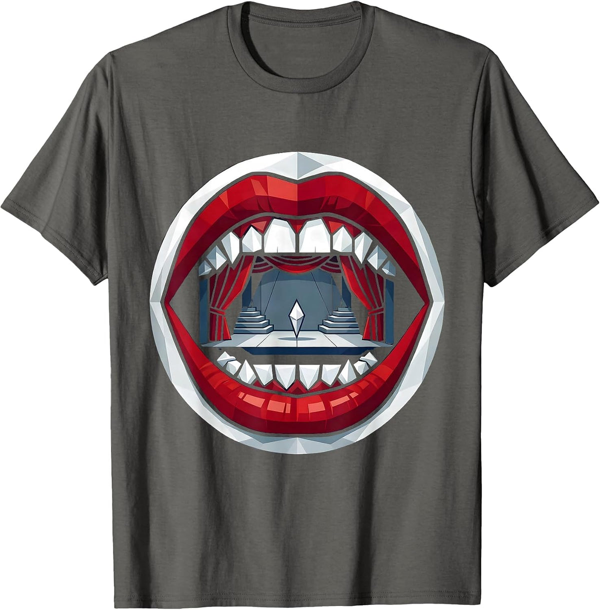 Speech Therapy Stage Performance Illustration T-Shirt - Asphalt Grey
