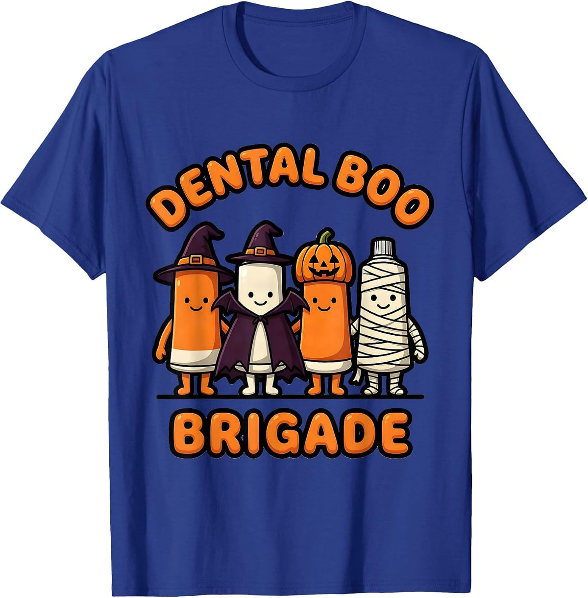 Dental Boo Brigade Cute Halloween Dentist Costume Humor T-Shirt - Royal Blue
