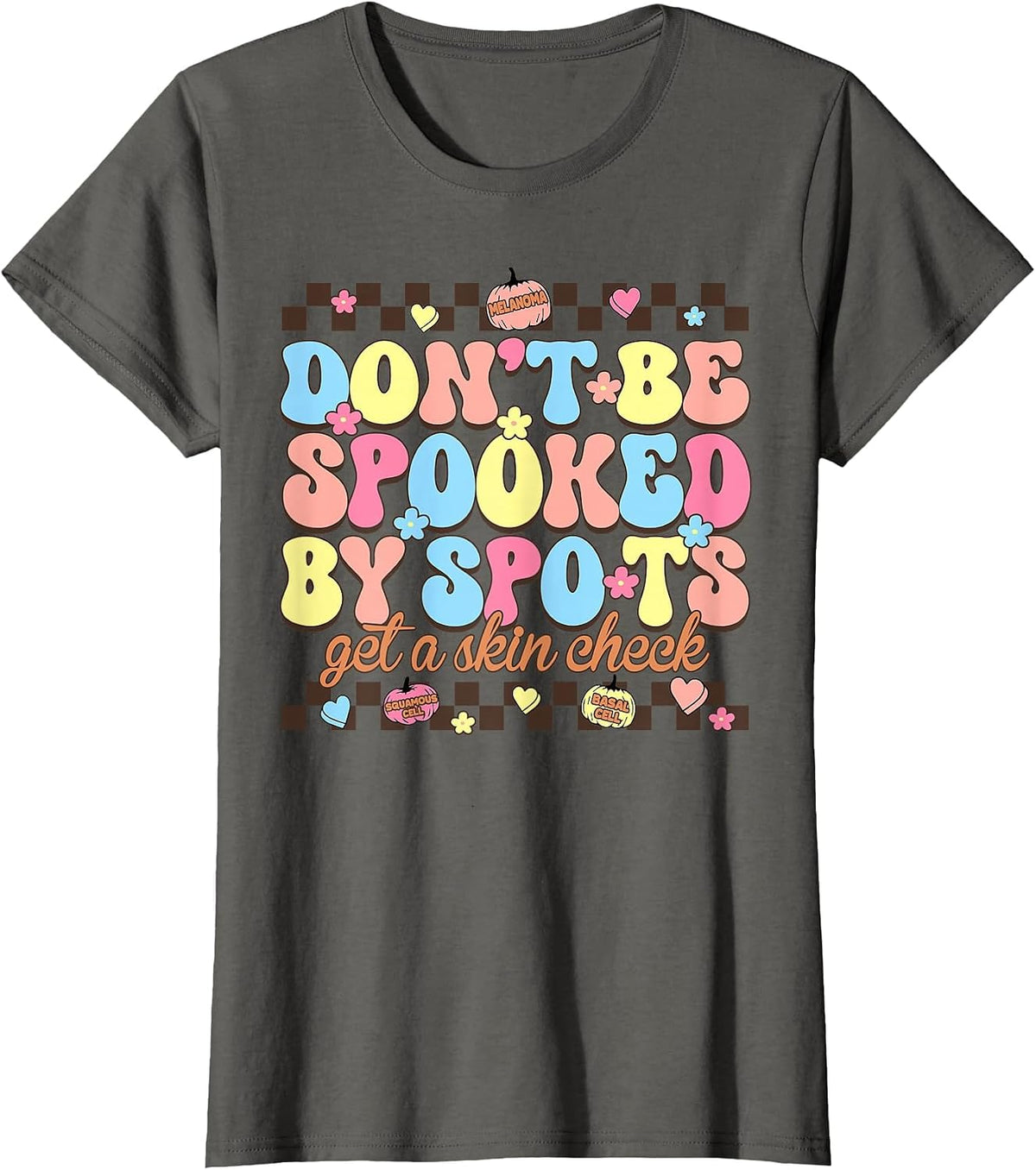 Funny Halloween Dermatology Nurse Spooky Season T-Shirt - Asphalt Grey